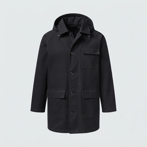 Veste d'hiver pour homme à prix avantageux, col à capuche, fermeture éclair quart de tour, 100% polyester, séchage rapide, coupe-vent, imperméable, couleurs unies - Product Image 5
