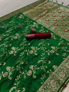 Vêtements indiens et pakistanais Saree Banarasi en pure soie pour femmes - Product Image 2