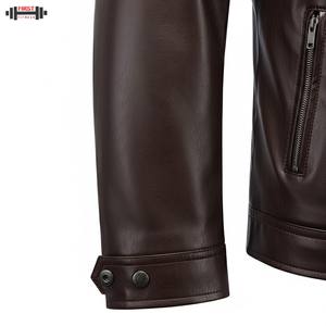 Veste en cuir PU effet peau de vache pour femme grande taille, modèle 2025, best-seller, col rabattu personnalisé, veste bomber d'hiver à rayures - Product Image 3