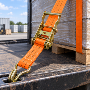 High Strength 38mm <b>Ratchet</b> Tie Down <b>Belt</b> 2000kg Polyester with Wire Hooks for Truck Load Securing Factory Direct - Product Image 2