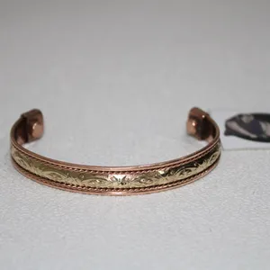 Jwellery-pulsera de cobre Artificial hecha a mano con patrón Floral, brazalete con diseño de Vikingo, joyería para mujer de Tradnary