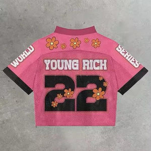 Premium Quality Streetwear Wholesale <b>Mesh</b> American Football Uniforms Custom Crop Men's Oversized Jersey Shirts For All Sizes - Product Image 5