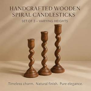 Porte-bougie en bois naturel fait à la main, respectueux de l'environnement, avec finition naturelle polie à la main, pour un concept de décoration intérieure terreux, Noël - Product Image 4