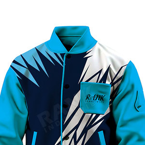 Wholesale Customized Design Printing Stand Collar Front Logo <b>Fleece</b> Breathable Eco-Friendly Letterman Winter <b>Jacket</b> Streetwear - Product Image 3