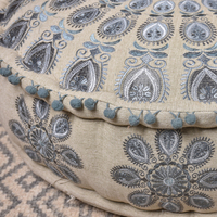 Pouf traditionnel Malani Impex Inc MP-352, brodé à la main, mandala, ottoman, tissu en coton, coussin de sol, style bohème, salon, maison