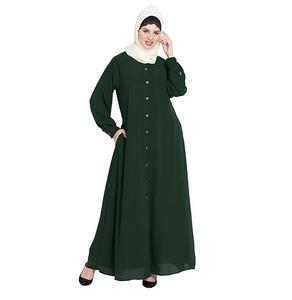 Abaya larga para mujer islámica precio barato al por mayor diseño liso en blanco cómodo para mujer - Product Image 4