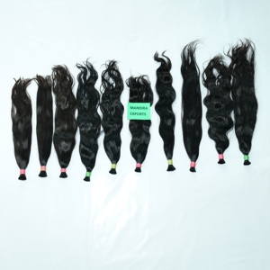 100% barato natural al por mayor sin encaje Remy recto a granel Sur indio virgen fabricación templo cabello humano - Product Image 4