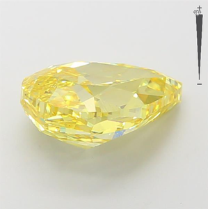 Diamant synthétique cultivé en laboratoire, 3,53 carats, jaune fantaisie VS2, taille poire CVD, diamant non monté, certifié IGI - Product Image 3