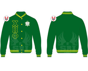 Chi Eta Phi Sorority Embroidery Women Satin Silk Jacket | Sorority Chi Eta Phi Embroidered <b>Ladies</b> Custom Satin Bomber Jacket - Product Image 1