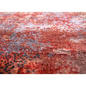 Tapis en laine et soie de bambou Kavi Red's Abstract Chaos Theory noué à la main 9x12 pour la décoration de salon d'adolescents, orange et rouge - Product Image 3