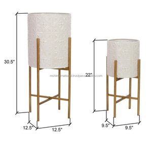 Grand pot de fleurs en céramique blanche, pot de fleurs de plantes succulentes avec support, vente en gros - Product Image 3