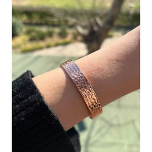 Handcrafted Pure Solid Copper Hammered Cuff Bracelet - Unique Artisan Jewelry <b>for</b> <b>Men</b> and Women - Product Image 1