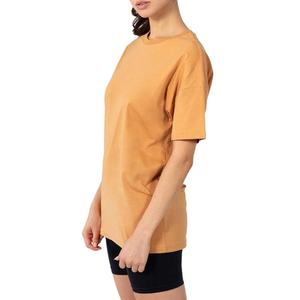Camiseta oversize de mujer con cuello redondo, 100% algodón, hombros caídos, camisetas de verano lisas teñidas, camisetas con cuello redondo. - Product Image 2