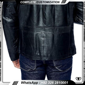 Chaqueta informal de cuero para hombre, logotipo personalizado, diseñador, venta al por mayor, chaquetas de hombre de talla grande puras en blanco - Product Image 5