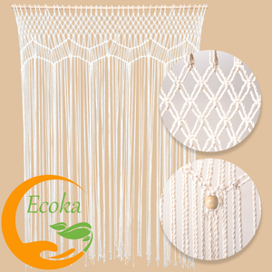 Cortina de macramé personalizable para sala de estar hecha a mano Boho boda bautismo fiesta decoración Vietnam tela tapiz telón de fondo - Product Image 5