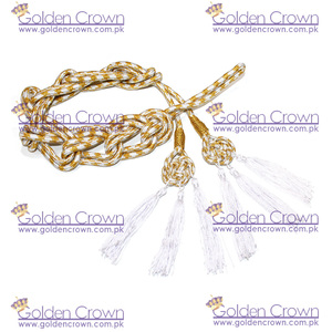 ผ้าฝ้ายสีทองและสีขาว3พู่ขนาดเล็กปรับขนาดได้ - Product Image 5