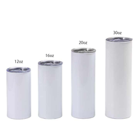 PRIX D'USINE Personnalisé 20oz Droite Thermo Tasse Blanc Sublimation Tublers Bouteilles D'eau Tasse Usa Entrepôt pour Four avec Paille