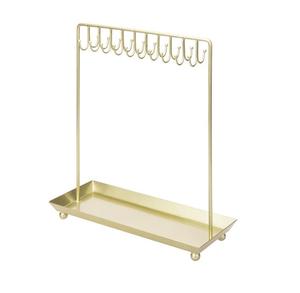 Soporte organizador de joyería de metal duradero y elegante con múltiples ganchos para colgar collares y almacenar anillos con elegancia - Product Image 4