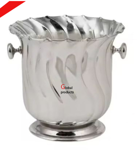 Nueva forma redonda de acero inoxidable de metal acabado en plata hecha a mano para restaurante y bar de hotel - Product Image 4