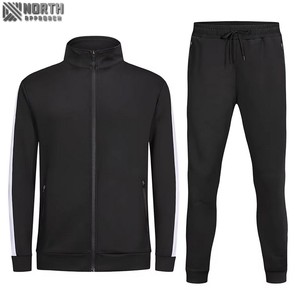 Ensemble de jogging à capuche de couleur unie avec logo personnalisé pour hommes survêtements en coton surdimensionnés pour hommes survêtement vintage - Product Image 5