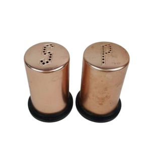 Juego de dos tarros de especias con acabado de cobre, Salero y pimentero hecho a medida para el hogar, cocina, dispensador de condimentos portátil - Product Image 6