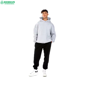 Sweat-shirt à capuche oversize pour homme, 320 grammes, 80% coton, 20% polyester, épaules tombantes, thermique, en molleton teint uni / French Terry - Product Image 1