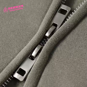 OEM High Quality <b>French</b> Cotton Fleece Unisex Zipper Hoodie Solid Breathable Quick Dry Regular Fit Sweatshirt Winter - Product Image 3