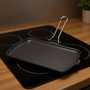 Ilsa Marinella Padella Grill in Ghisa Liscia 23x36cm Compatibile con Induzione - Product Image 3