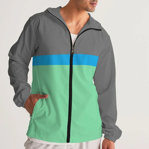 Chaqueta cortavientos impermeable para hombre al por mayor para exteriores, abrigos con capucha para hombre, chaqueta deportiva personalizada con cremallera completa para hombre - Product Image 5