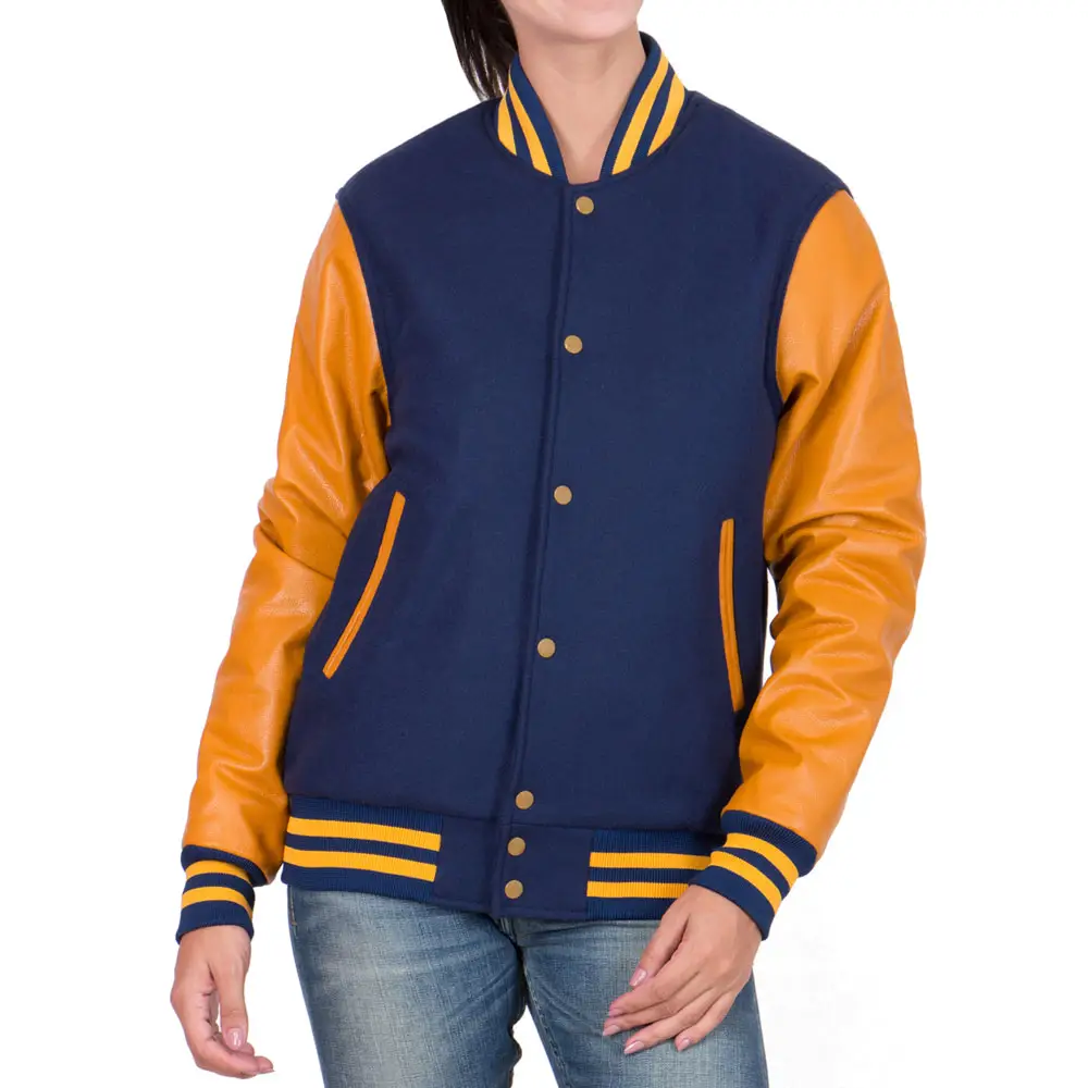 OEM Hersteller Custom ized Langarm Damen Varsity Jacke Neue modische Damen Varsity Jacke