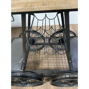 Chariot de service de luxe en céramique de qualité hôtelière, motif végétal écologique, chariot de fête fait main de style américain haut de gamme - Product Image 1