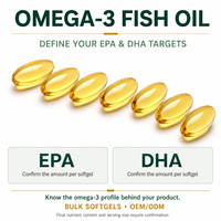 Gélules d'huile de poisson oméga-3 en vrac Greenpie, complément alimentaire EPA DHA, OEM ODM pour marque privée