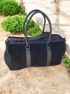 Bộ sưu tập mới nhất lớn màu đen làm bằng tay da chính hãng dụng cụ du lịch Duffel Weekender Túi thể thao sang trọng chống nước cao - Product Image 3