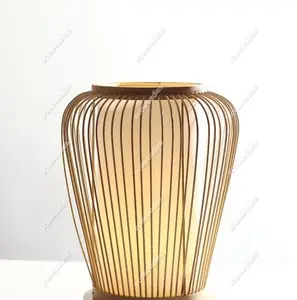ベッドサイドオフィスリビングルーム装飾テーブルランプ用籐竹シェード付きユニークなデザインのヴィンテージ竹籐テーブルランプ
