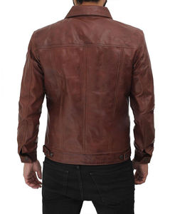 Chaqueta de Cuero para Hombre de la Mejor Calidad, Genuina, de Invierno, con Cuello Alto, Logotipo Frontal Personalizable, Lona Revestida, Transpirable, Estilo Urbano - Product Image 3