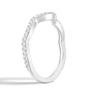 แหวนแต่งงานเพชรโมอิสซาไนต์ทรงกลม แหวนหมั้นเงินสเตอร์ลิง - Product Image 6
