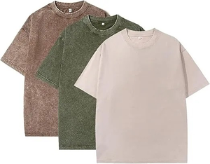 เสื้อยืดผู้ชายฟอกสีกรดผ้าฝ้าย100% ทรงหลวมดีไซน์แบบกำหนดเองบริการ OEM พร้อมคุณสมบัติการพิมพ์ - Product Image 3