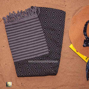 Toalla de playa de tacto suave ultra absorbente, diseño de mezcla de lino ligero, suavidad de felpa, superficie suave y transpirable para uso en la playa - Product Image 5