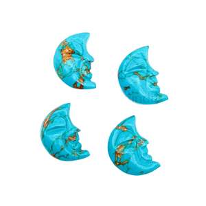 Piedra turquesa de cobre elegante con Forma de cara de Luna, piedra preciosa tallada con pieza lisa hecha a mano para decoración de joyería, regalo, uso artesanal - Product Image 4