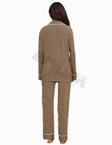 Camisa modal de manga larga de algodón para mujer y Conjunto de pijama inferior de longitud completa Pijamas de invierno y ropa de noche para mujer - Product Image 5