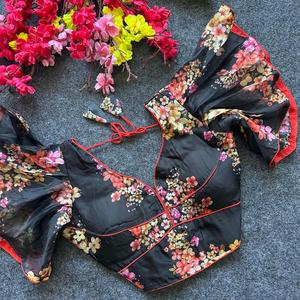 Artriddh Blusa de Modal de verano con estilo cuadrado fuera del hombro Secado rápido Turn-Down Collar Media manga Longitud Ropa corta Surat - Product Image 1