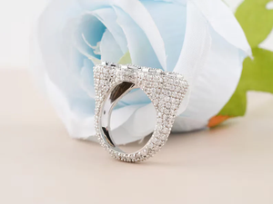 แหวนแร็ปเปอร์บุรุษแนวฮิปฮอปทรงมนแท้แหวนตัวอักษรประดับเพชรโมอิส925เงินแท้ของขวัญสำหรับเด็กผู้ชายและเพื่อน - Product Image 2