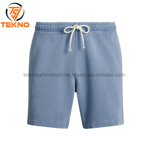 Bermudas informales de algodón 100% personalizadas, pantalones cortos transpirables de secado rápido de alta calidad, lavado personalizado, patrón sólido, decoración de bolsillo de cintura media - Product Image 6
