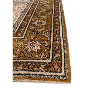 Tapis en laine noué à la main Aalam Gold Pae-5121 9x12 rectangulaire à motif médaillon abstrait pour entrée, couloir et salon - Product Image 4