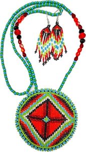 Conjunto de joyería de moda de estilo nativo, collar y pendientes con cuentas con colgante de roseta grande para aniversarios, bodas, fiestas - Product Image 2