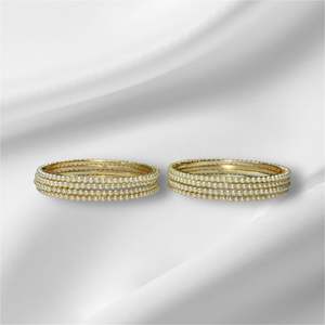 Conjunto de brazaletes de Metal de diseñador elegante para uso diario y de fiesta, brazaletes de joyería de moda para mujer, conjunto churi para exportación - Product Image 3