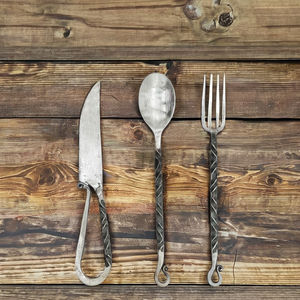 Premium Iron <b>Cutlery</b> <b>Set</b> with Ergonomic Design & Comfortable to Hold Perfect For Home Use Restaurants Original Indian Factory - Product Image 6