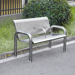 เก้าอี้พักคอยสำหรับคลินิก โรงพยาบาล สนามบิน มีพนักพิง ทำจากโลหะสแตนเลส เหมาะสำหรับป้ายรถเมล์ รถไฟฟ้าใต้ดิน และรถไฟใต้ดิน - Product Image 3