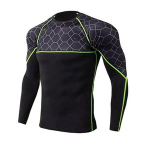 Combinaison de compression pour homme de bonne qualité, manches longues, séchage rapide, pour la salle de sport, le fitness, la course à pied - Product Image 2