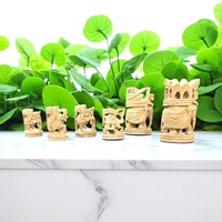 Jeu d'échecs miniature en bois de qualité supérieure, décoratif à suspendre au mur, finition antique polie, fait main, jeu de stratégie, cadeau